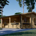 Blockbohlenhaus mit Terrasse LILLI ( 66mm), 32m² + 20m²