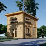 Blockbohlenhaus mit Schlafboden DORNBIRN (44 mm), 20 m² + 16 m² mit Pultdach