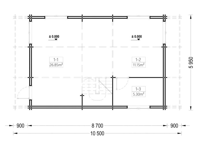 Blockbohlenhaus LISA (44 + 44mm) 108m²