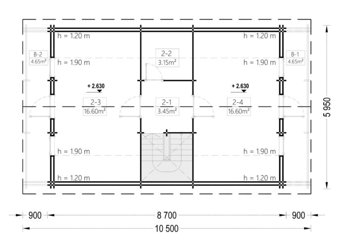 Blockbohlenhaus LISA (44 + 44mm) 108m²