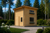 Blockbohlenhaus mit Schlafboden DORNBIRN (44 mm), 20 m² + 16 m² mit Pultdach – Bild 4