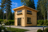 Blockbohlenhaus mit Schlafboden DORNBIRN (44 mm), 20 m² + 16 m² mit Pultdach – Bild 2