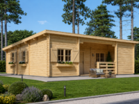 Blockbohlenhaus ULRICH (44+44 mm Isoliert) · 70 m² · Flachdach