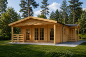 Blockbohlenhaus DORIS (Isoliert, 44+44 mm) · 63 m² mit Terrasse – Bild 5