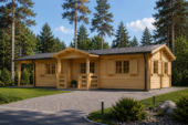 Blockbohlenhaus DORIS (Isoliert, 44+44 mm) · 63 m² mit Terrasse – Bild 2