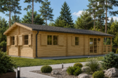 Blockbohlenhaus DORIS (Isoliert, 44+44 mm) · 63 m² mit Terrasse – Bild 3