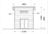 Blockbohlenhaus DORNBIRN (44+44 mm · Extra Isoliert) · 20 m² + 16 m² Schlafboden · Pultdach – Bild 8