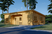 Blockbohlenhaus ULRICH (44 oder 66 mm) · 70 m² · Flachdach