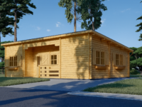 Blockbohlenhaus ULRICH (44+44 mm Isoliert) · 70 m² · Flachdach
