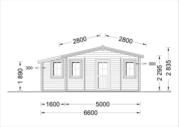 Blockbohlenhaus Daniela 43m²