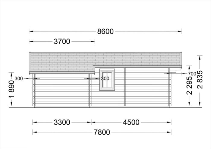 Blockbohlenhaus Daniela 43m²