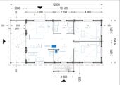 Blockbohlenhaus DORIS (Isoliert, 44+44 mm) · 63 m² mit Terrasse – Bild 6