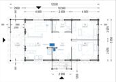 Blockbohlenhaus DORIS (Isoliert, 44+44 mm) · 63 m² mit Terrasse – Bild 6