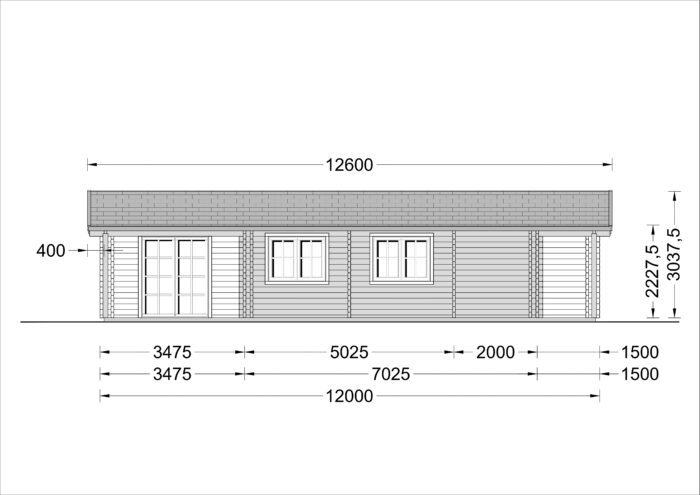 Blockbohlenhaus SCHLADMING (44 + 44 mm) 96 m²