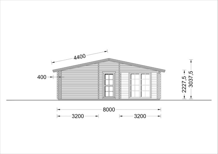 Blockbohlenhaus SCHLADMING (44 + 44 mm) 96 m²