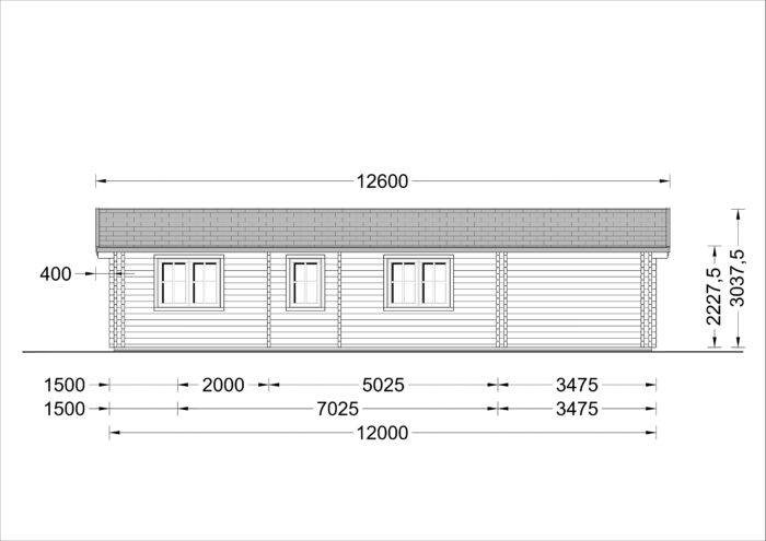 Blockbohlenhaus SCHLADMING (44 + 44 mm) 96 m²