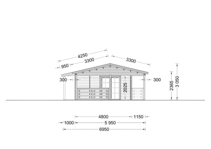 Blockbohlenhaus TRAUNSEE (66 mm) 50 m²