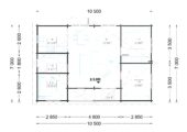 Blockbohlenhaus ULRICH (44 oder 66 mm) · 70 m² · Flachdach – Bild 6