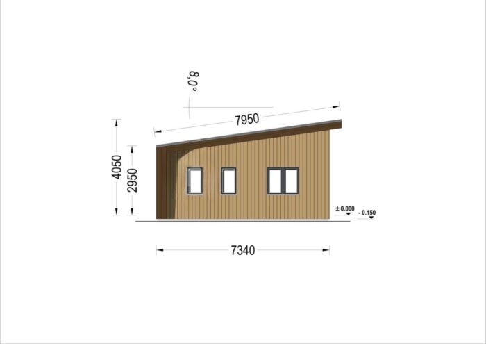 Holzhaus Zürich (68 mm + Holzverschalung), Isoliert 96 m²