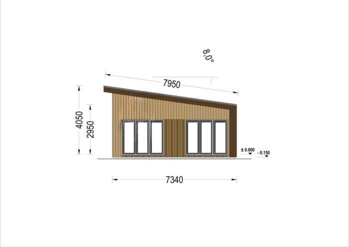 Holzhaus Zürich (68 mm + Holzverschalung), Isoliert 96 m²