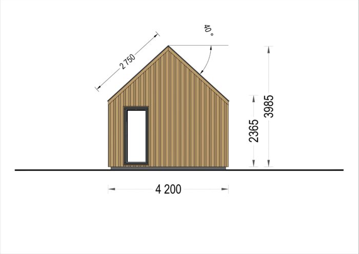 Blockbohlenhaus ADRIAN (34mm + Holzverschalung ), 50m²