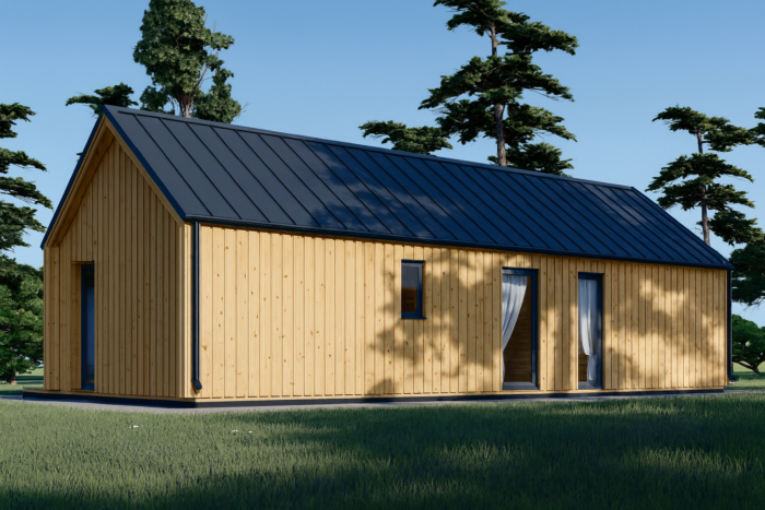 Blockbohlenhaus ADRIAN (44mm + Holzverschalung ), 50m² – Bild 2