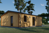 Blockbohlenhaus Angelika 44mm + Holzverschalung), 43m² Isoliert – Bild 5