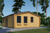 Blockbohlenhaus Angelika 44mm + Holzverschalung), 43m² Isoliert – Bild 3