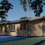 Blockbohlenhaus BOZEN (44 + 44mm), 15x6m, 90m² Isoliert