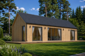 Blockbohlenhaus ADRIAN (44mm + Holzverschalung ), 50m² – Bild 3