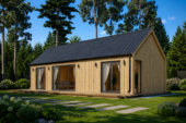 Blockbohlenhaus ADRIAN (44mm + Holzverschalung ), 50m²