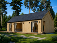 Blockbohlenhaus ADRIAN (44mm + Holzverschalung ), 50m²