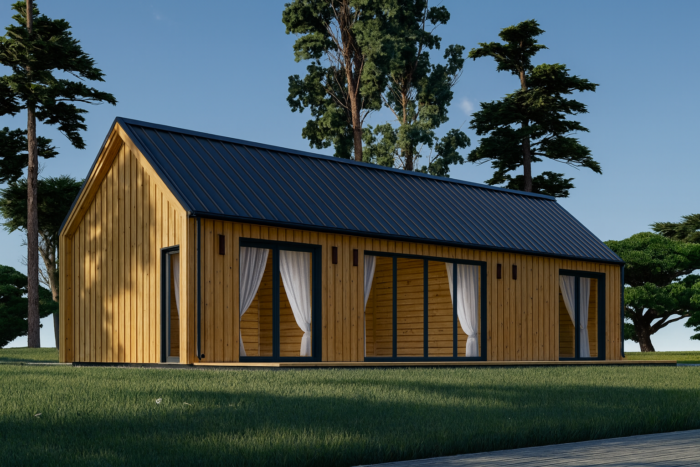 Blockbohlenhaus ADRIAN (44mm + Holzverschalung ), 50m² – Bild 4