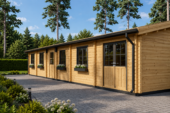 Blockbohlenhaus BOZEN (44+44 mm), 15x6m, 90m² Extra Isoliert – Bild 3