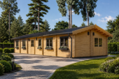 Blockbohlenhaus BOZEN (44+44 mm), 15x6m, 90m² Extra Isoliert – Bild 4