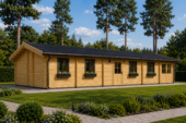 Blockbohlenhaus BOZEN (44+44 mm), 15x6m, 90m² Extra Isoliert – Bild 6