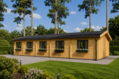 Blockbohlenhaus BOZEN (44+44 mm), 15x6m, 90m² Extra Isoliert – Bild 7