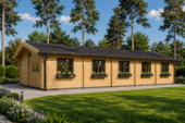 Blockbohlenhaus BOZEN (44+44 mm), 15x6m, 90m² Extra Isoliert – Bild 2