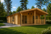 Blockbohlenhaus GOSAU (44+44 mm), 6x15 m, 90 m² Isoliert – Bild 6