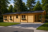 Blockbohlenhaus GOSAU (44+44 mm), 6x15 m, 90 m² Isoliert – Bild 5