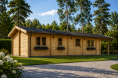 Blockbohlenhaus GOSAU (44+44 mm), 6x15 m, 90 m² Isoliert – Bild 3