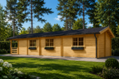 Blockbohlenhaus GOSAU (44+44 mm), 6x15 m, 90 m² Isoliert – Bild 4