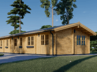 Blockbohlenhaus BOZEN (44+44 mm), 15x6m, 90m² Isoliert