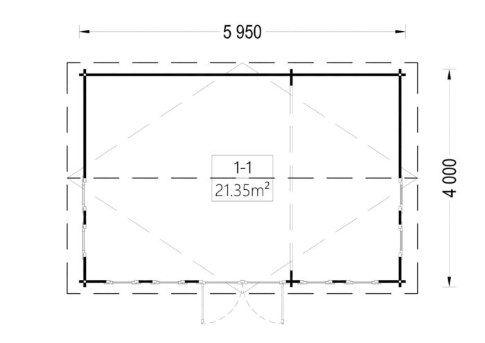 Gartenhaus DORA, 6x4 m, 24 m²