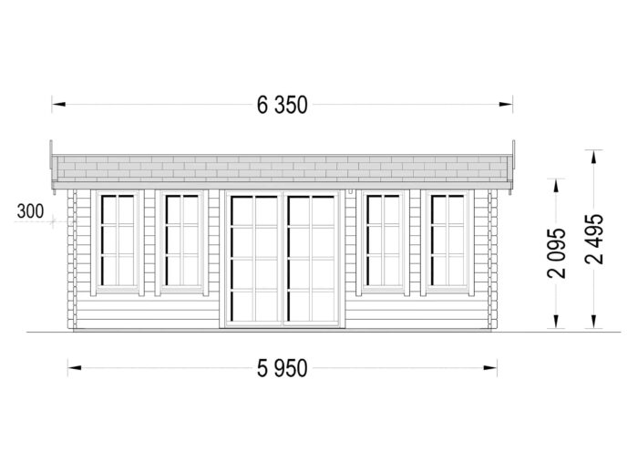 Gartenhaus DORA, 6x4 m, 24 m²