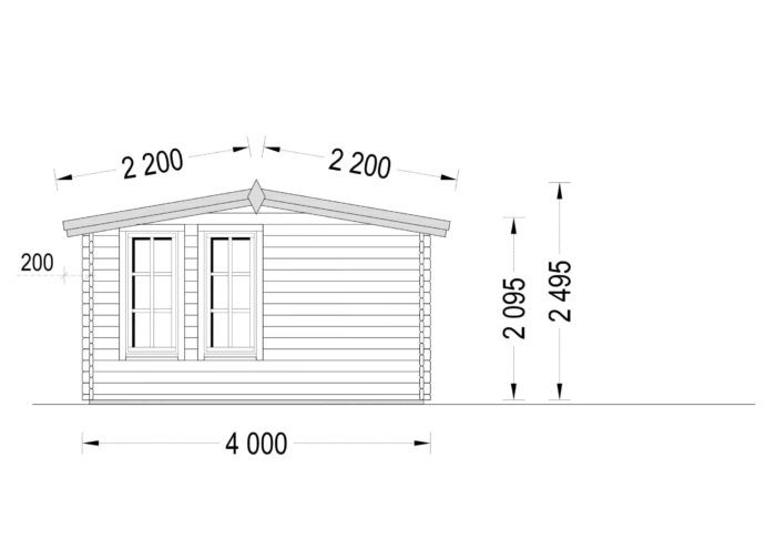 Gartenhaus DORA, 6x4 m, 24 m²