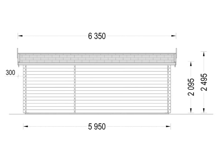 Gartenhaus DORA, 6x4 m, 24 m²