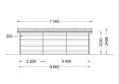 Gartenhaus ELENA (44 oder 66 mm) – 6,6 × 3 m (20 m²) – Bild 6