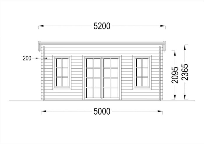 Gartenhaus aus Holz EBENSEE, 5x4 m, 20 m²