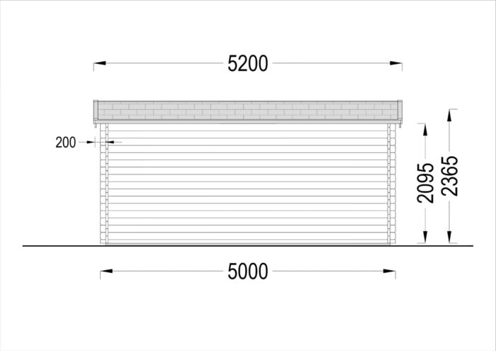 Gartenhaus aus Holz EBENSEE, 5x4 m, 20 m²